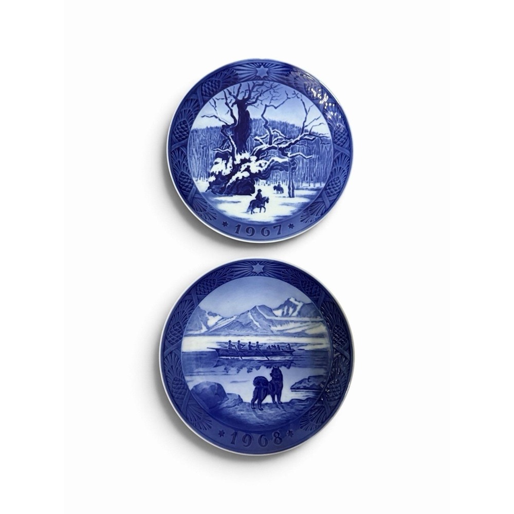1967 & 1968 Royal Copenhagen Collectors Christmas Plates Kai Lange